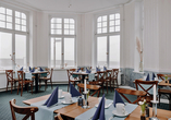 Der stilvolle Frühstücksraum im Seehotel Borkum