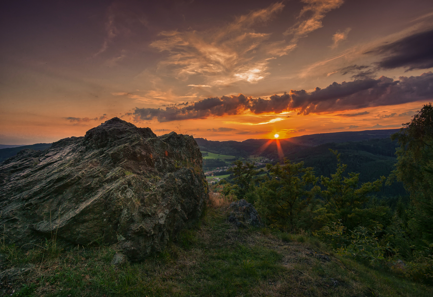 Blick vom Maßkopf im Thüringer Wald