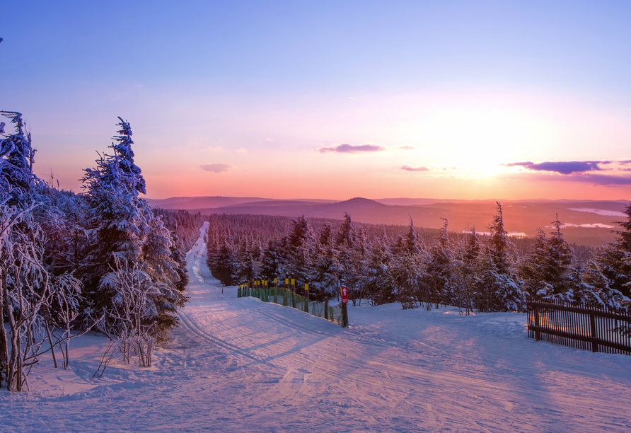 Wintersportfreunde dürfen sich im Winter auf schneebedeckte Langlaufloipen freuen.