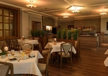 Im Restaurant genießen Sie köstliche Speisen.