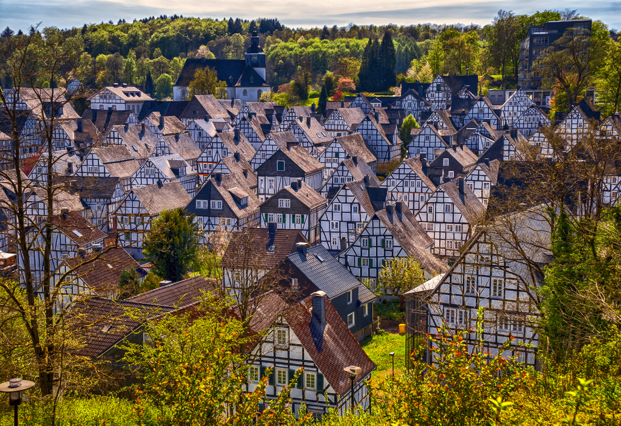 Auch das Städtchen Freudenberg beeindruckt mit seinen Fachwerkhäusern.