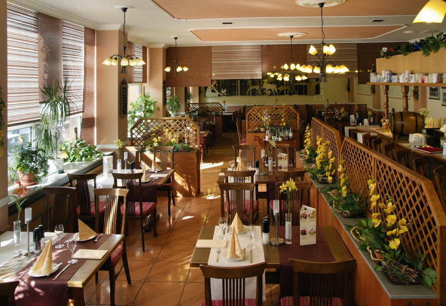 Im Restaurant des Hotels werden Sie kulinarisch verwöhnt.