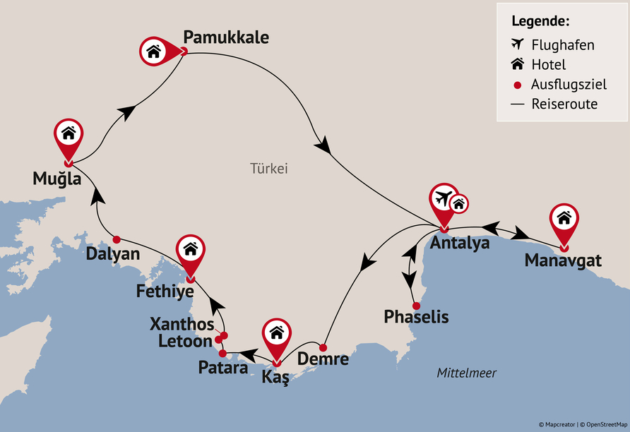 Reisezielkarte