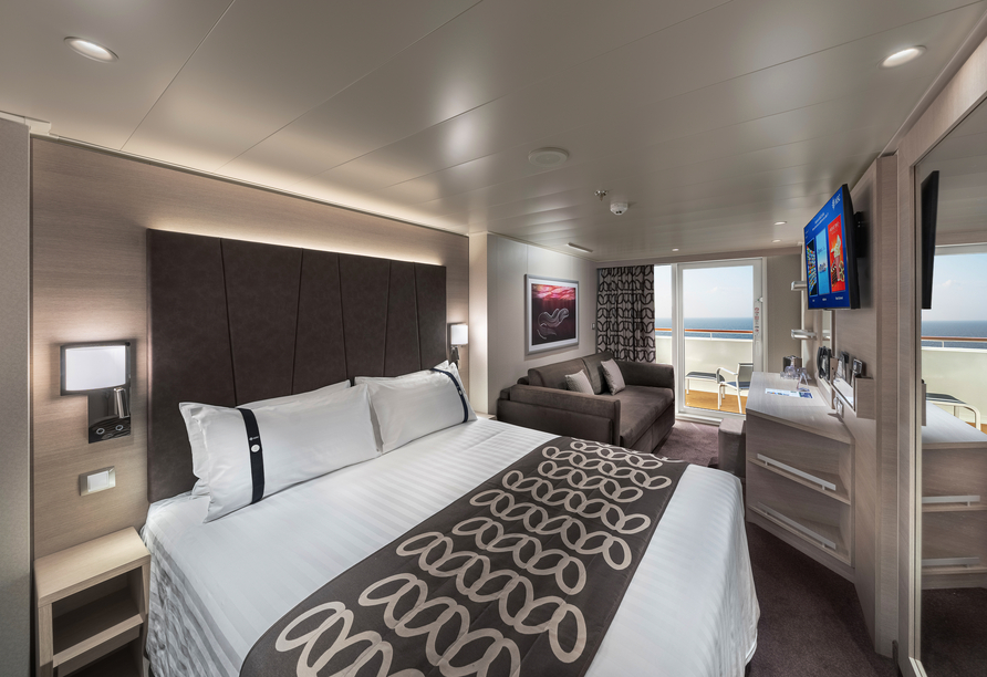 Beispiel für eine Balkonkabine an Bord der MSC Euribia