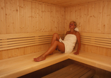 Die Sauna des Hotels lädt zur Entspannung ein.