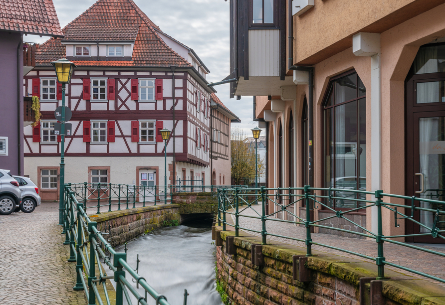 Der Oberkircher Gewerbekanal schlängelt sich durch die gesamte Altstadt.