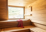 Die Sauna sorgt für Entspannung pur.