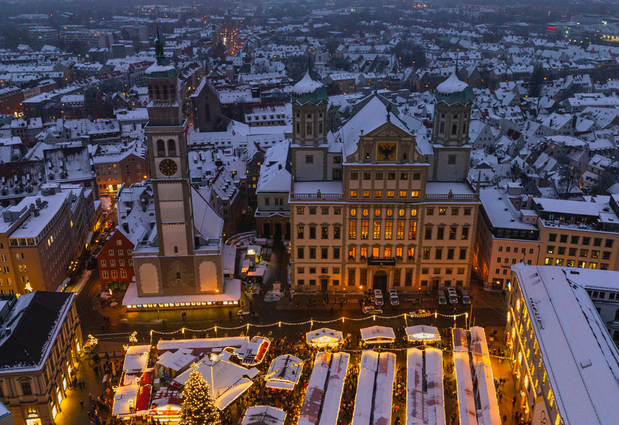 Besuchen Sie den beeindruckenden Augsburger Weihnachtsmarkt und kaufen Sie sich ein kleines Andenken an Ihre Weihnachtsreise nach Augsburg!