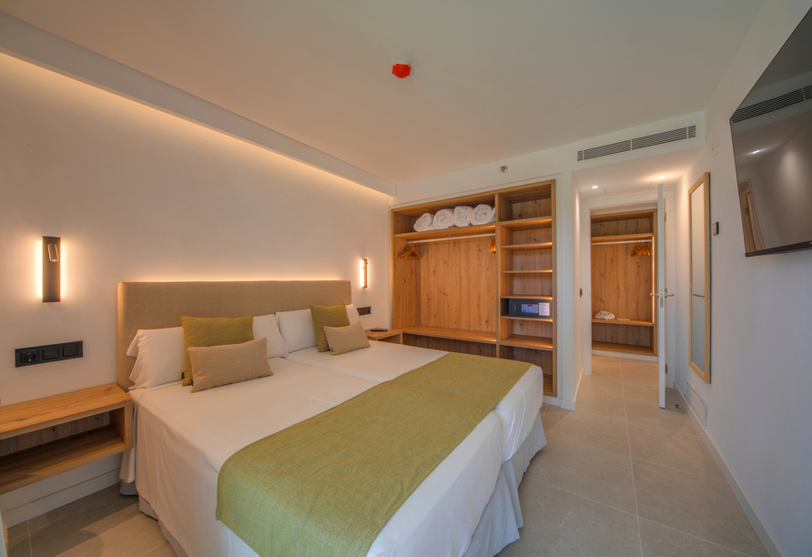 Beispiel für den Schlafbereich des Appartements im Playa Esperanza Resort 