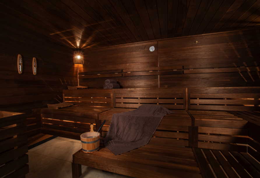 Entspannen Sie in der Sauna des Hotels am Kurpark