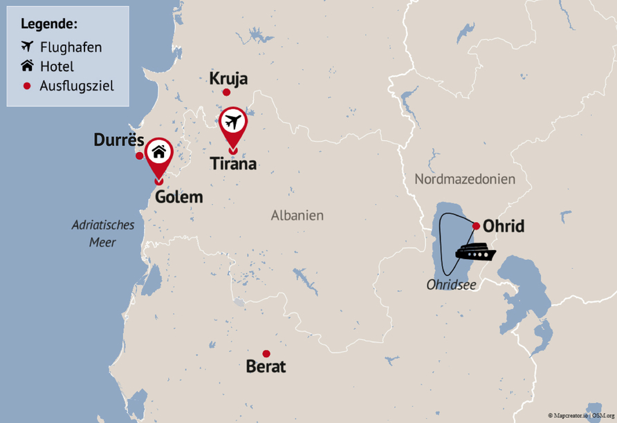 Reisezielkarte