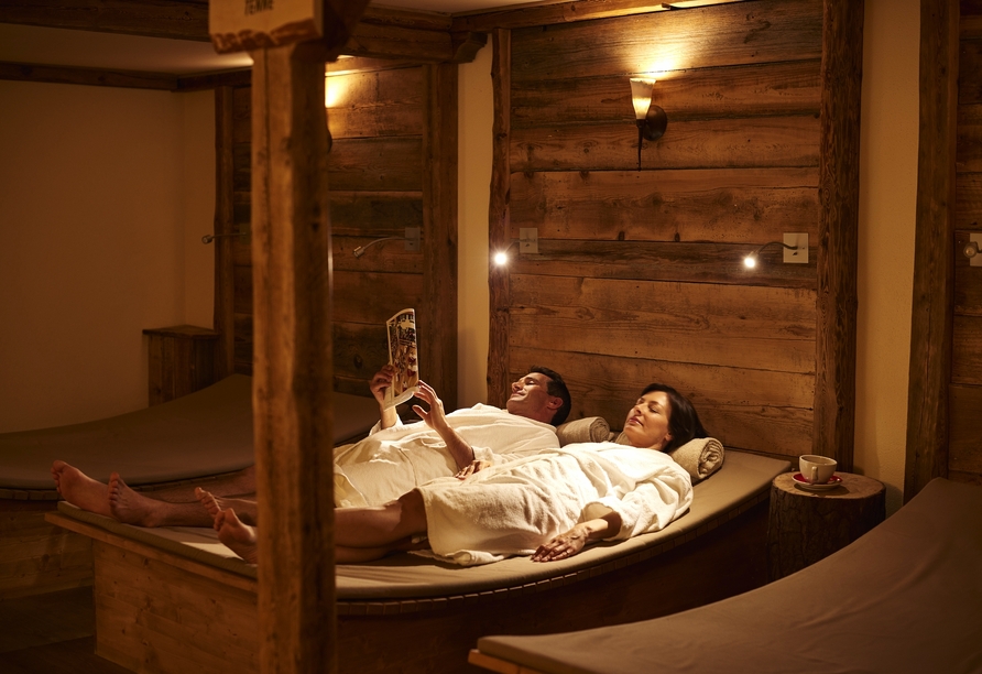 Ruheraum im Wellnessbereich des Vitalhotels Sonneck