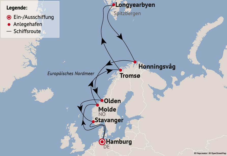 Ihre Reiseroute