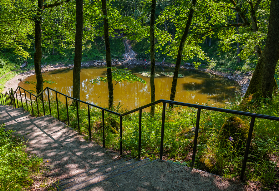 Der Weg führt Sie zum geheimnisvollen Kaali-Krater auf der estnischen Insel Saaremaa.