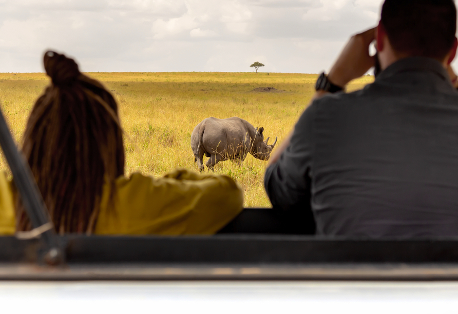Seien Sie gespannt auf unvergessliche Momente. Vielleicht auch Auge in Auge mit einem Nashorn.