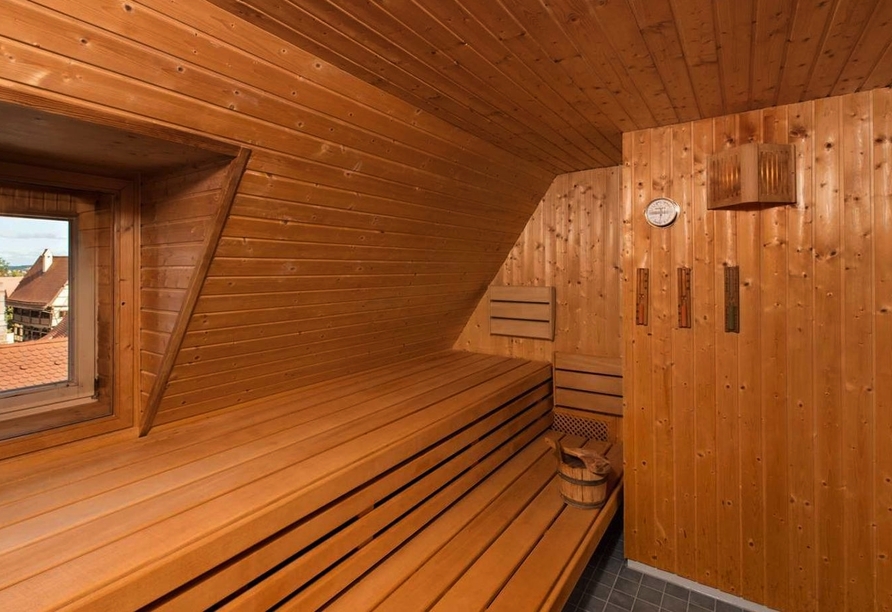 Entspannen Sie in der Sauna des Hotels.