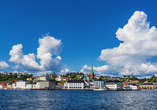 Blick auf die Stadt Arendal in Norwegen