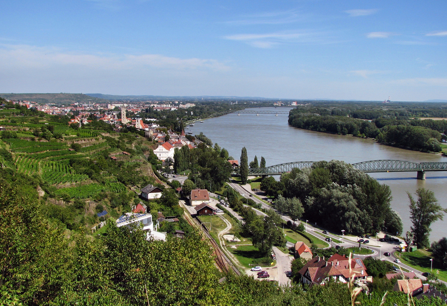 Blick auf Mautern an der Donau