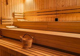 In der Sauna des Hotels können Sie herrlich entspannen.