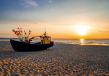 Der Strand von Misdroy zeigt sich bei Sonnenuntergang von seiner stimmungsvollen Seite.