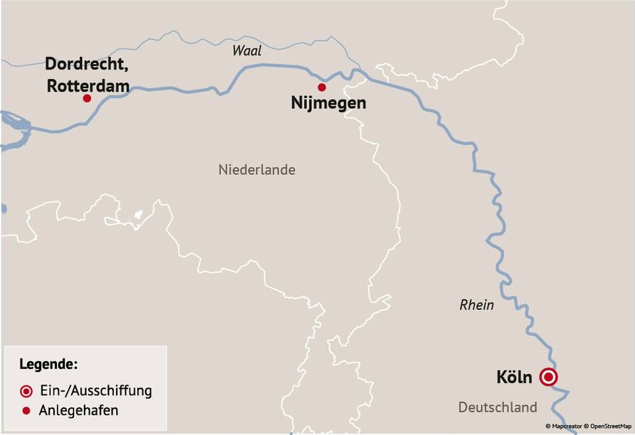 ARIELLE ROYAL, Reiseroute Ihre Reiseroute