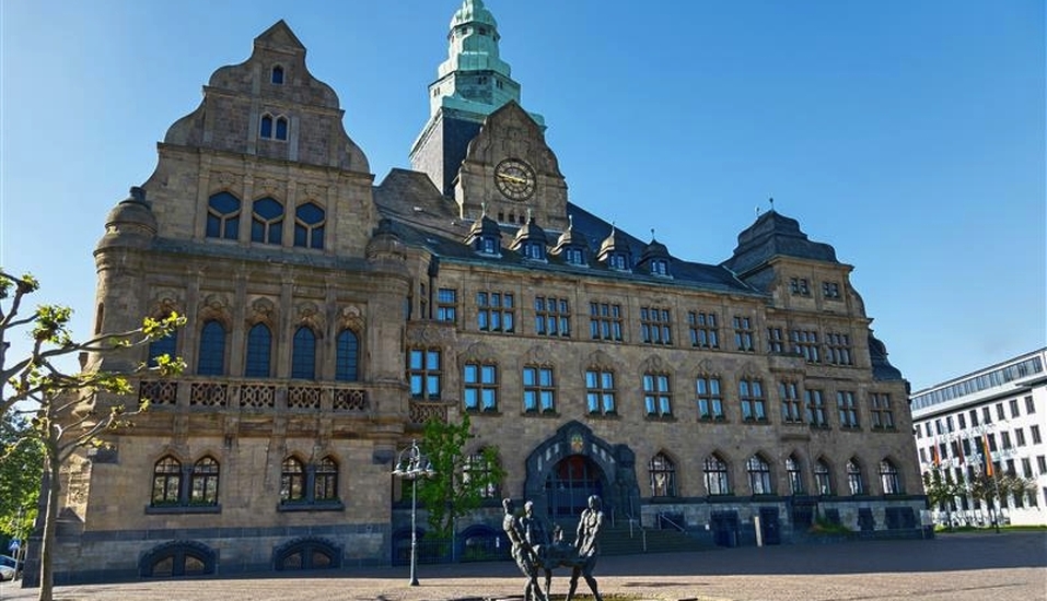 Das Rathaus ist eines der markantesten Bauwerke Recklinghausens.