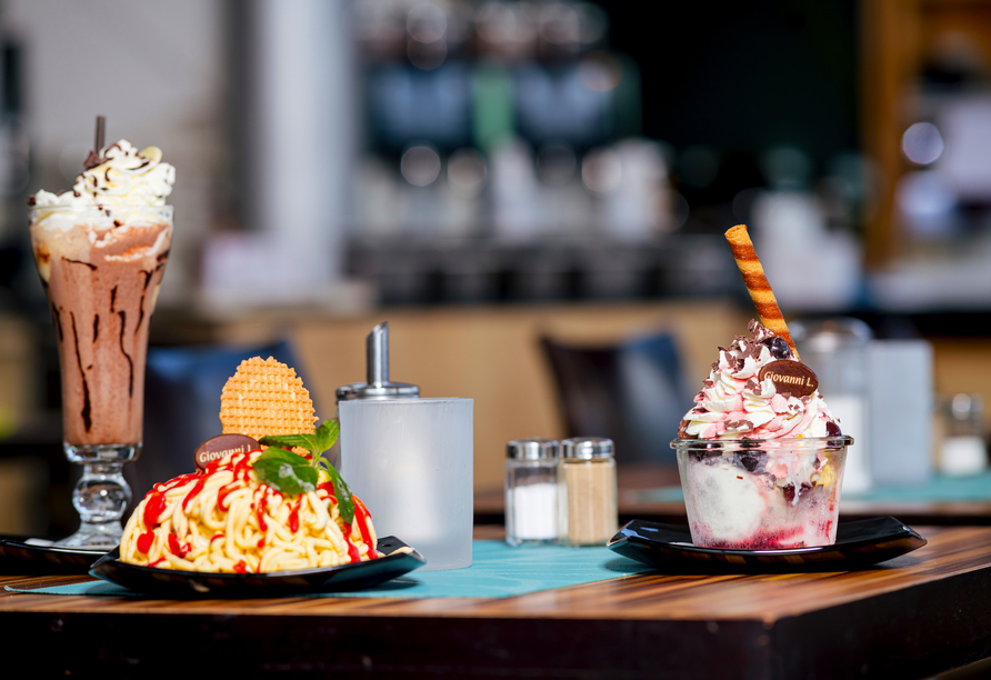 Köstliches Eis erhalten Sie im Restaurant Spitzbergen.
