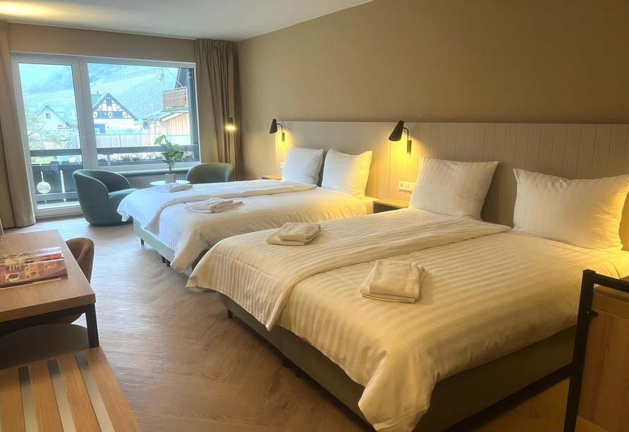 Beispiel eines Vierbettzimmers im May Hotel Mayschoß
