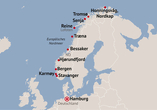 Ihre Reiseroute an den Reiseterminen Mai + Juni