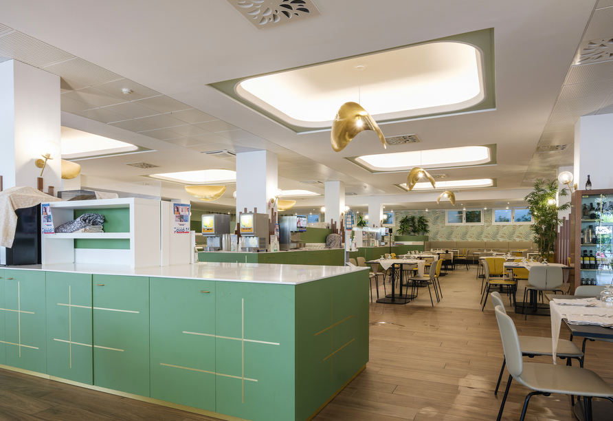 Im Restaurant können Sie die Speisen genießen.