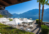 Auf der Terrasse können Sie das atemberaubende Panorama genießen.