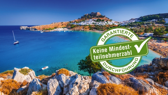 Das Wahrzeichen von Lindos ist die auf einem Felsen gelegene Akropolis.