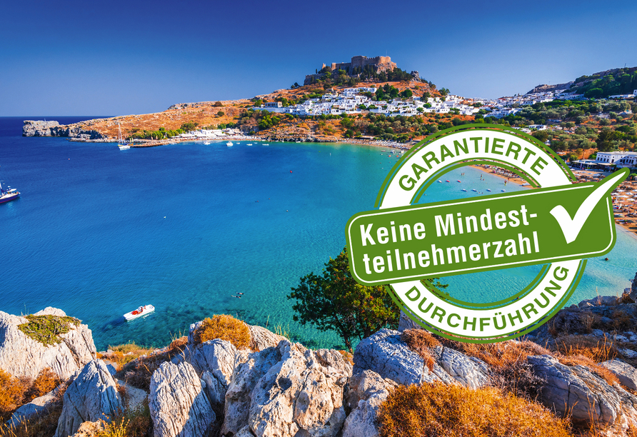 Das Wahrzeichen von Lindos ist die auf einem Felsen gelegene Akropolis.
