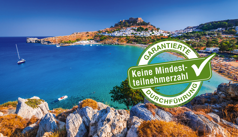 Das Wahrzeichen von Lindos ist die auf einem Felsen gelegene Akropolis.
