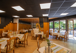 Im Restaurant können Sie sich mit köstlichen Speisen verwöhnen lassen.
