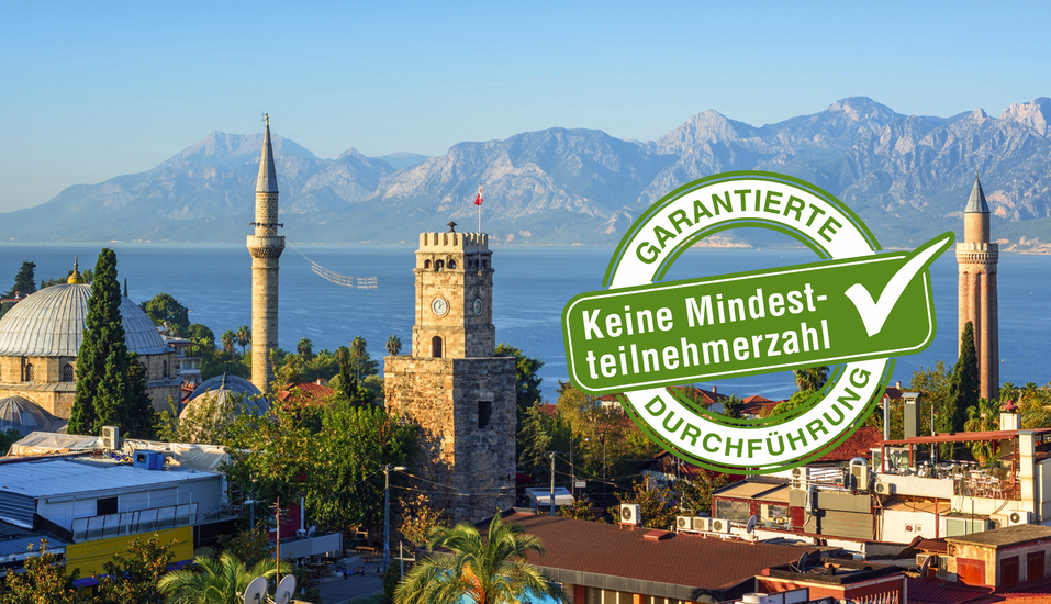 Freuen Sie sich auf einen entspannten Langzeiturlaub an der Türkischen Riviera mit Antalya-Ausflug.