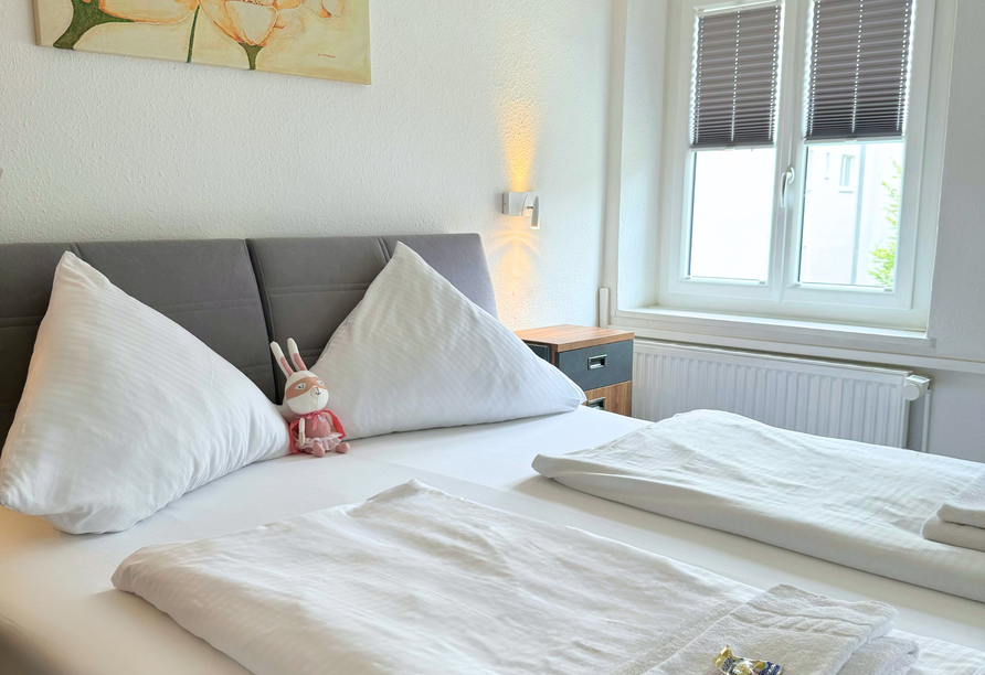 Das Hotel Hasen spiegelt seinen Namen in der Gestaltung der Doppelzimmer Standard wider.