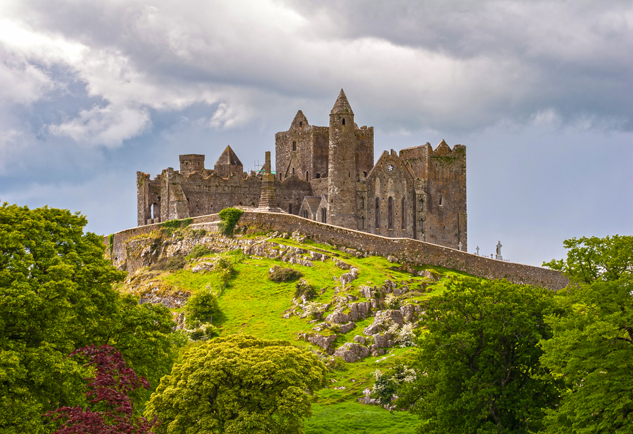 Der Rock of Cashel erzählt noch heute die eindrucksvolle Geschichte vom Glanz und der Macht des einstigen keltischen Königshauses. 