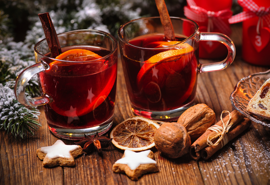 Ein leckerer Glühwein darf bei Ihrem Aufenthalt natürlich nicht fehlen.