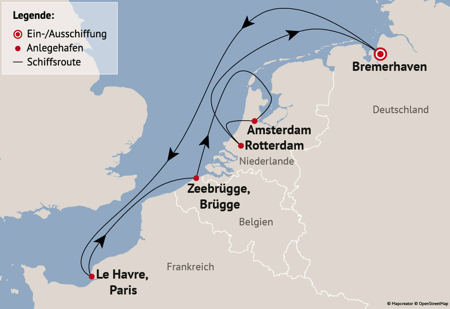 Ihre Reiseroute
