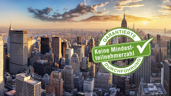 New York City ist der Startpunkt Ihrer Rundreise – die berühmtesten Sehenswürdigkeiten können Sie auf der Stadtrundfahrt betrachten.