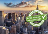 New York City ist der Startpunkt Ihrer Rundreise – die berühmtesten Sehenswürdigkeiten können Sie auf der Stadtrundfahrt betrachten.