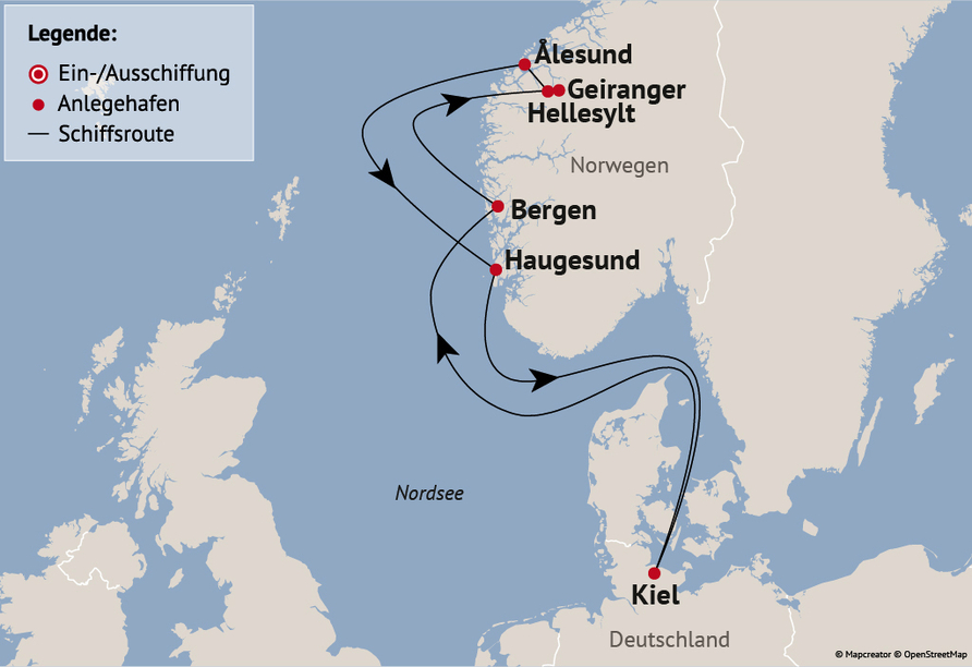 Ihre Reiseroute