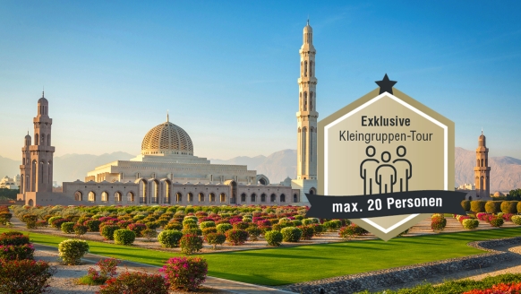 Das große architektonische Meisterwerk im Oman: die Sultan-Qabus-Moschee.