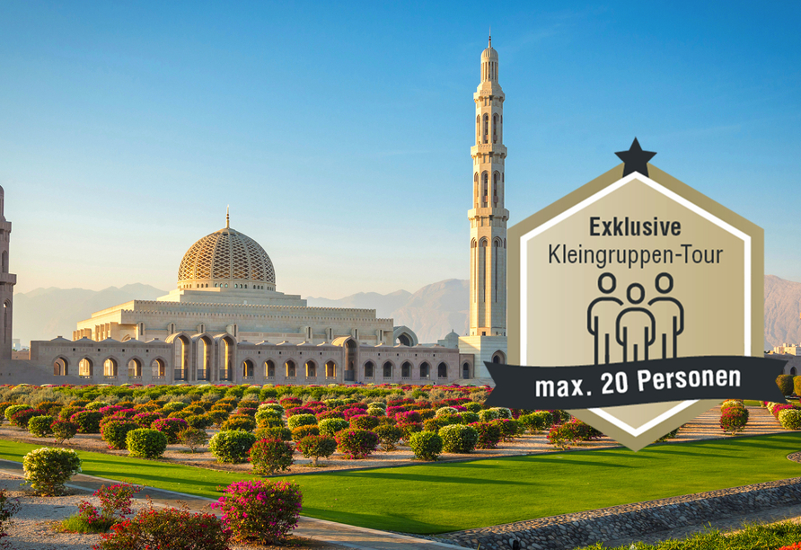 Das große architektonische Meisterwerk im Oman: die Sultan-Qabus-Moschee.