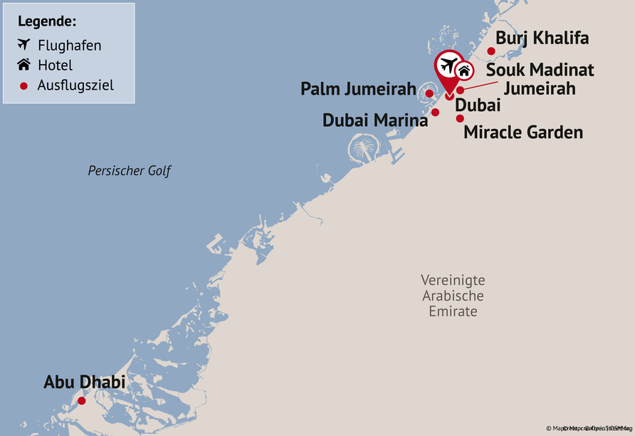 Reisezielkarte