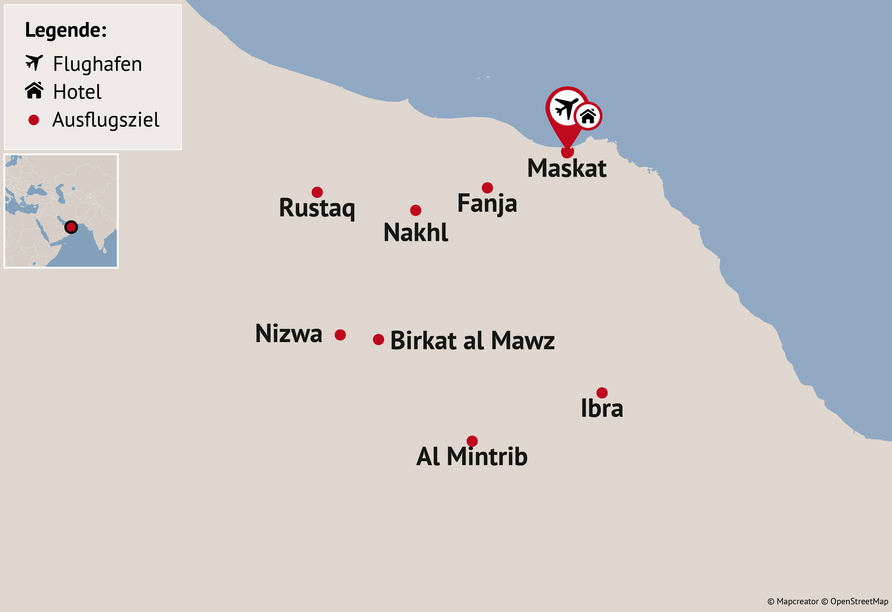 Reisezielkarte