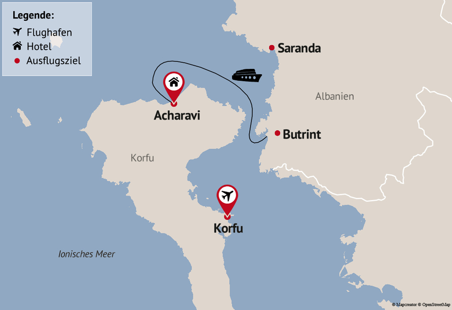 Reisezielkarte