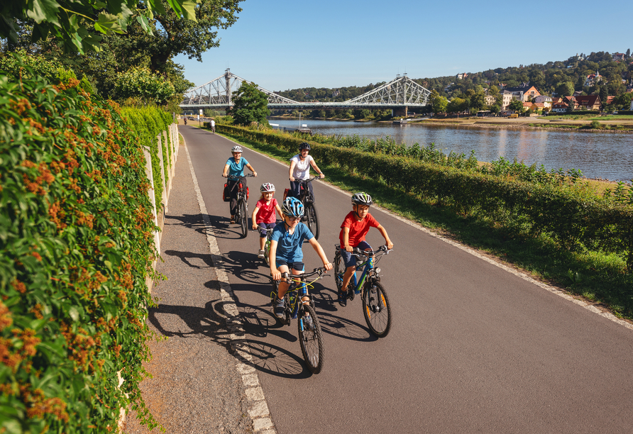 Der Elberadweg lädt zu abwechslungsreichen Radtouren entlang der Elbe ein.