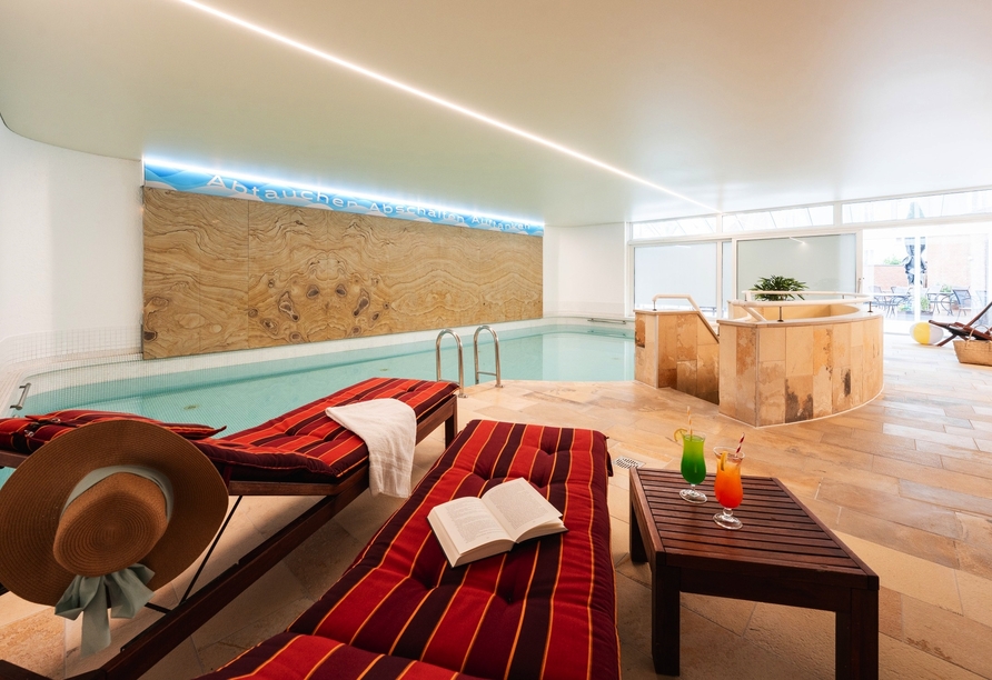Der Wellnessbereich des Hotels lädt zur Entspannung ein.